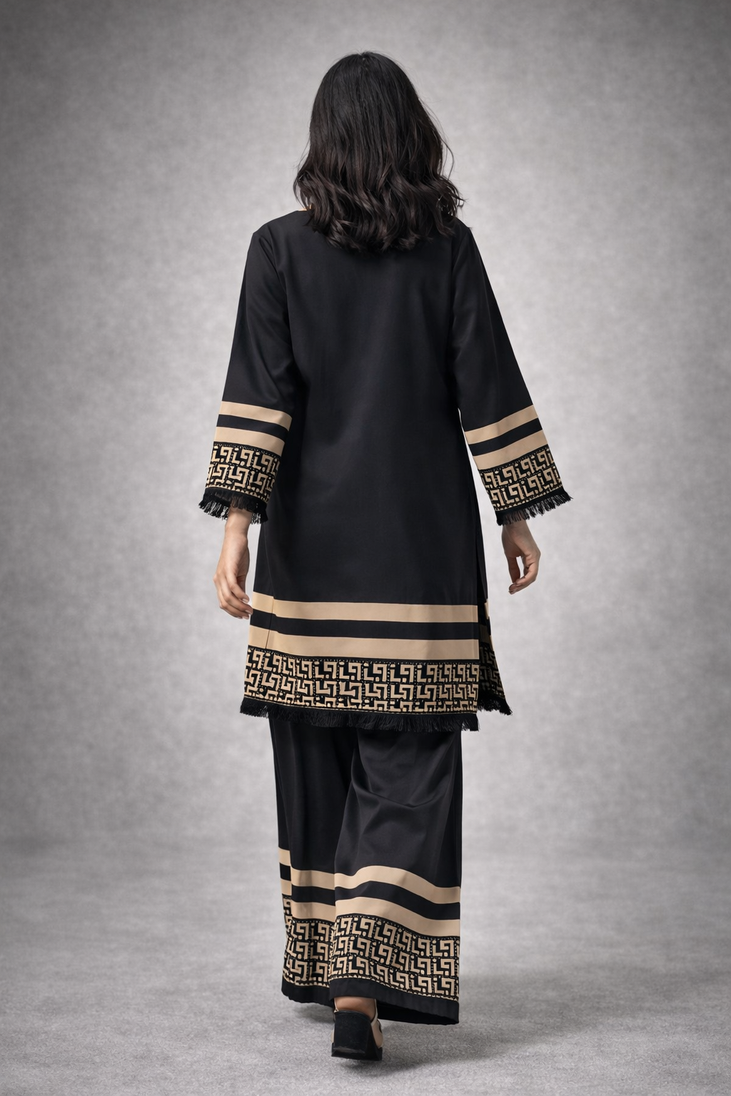 Black Printed 2PC Co Ord Set Yl 201