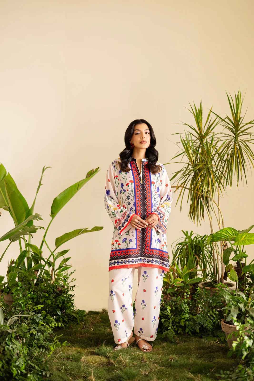 Garden Bloom Printed Two-Piece Suit