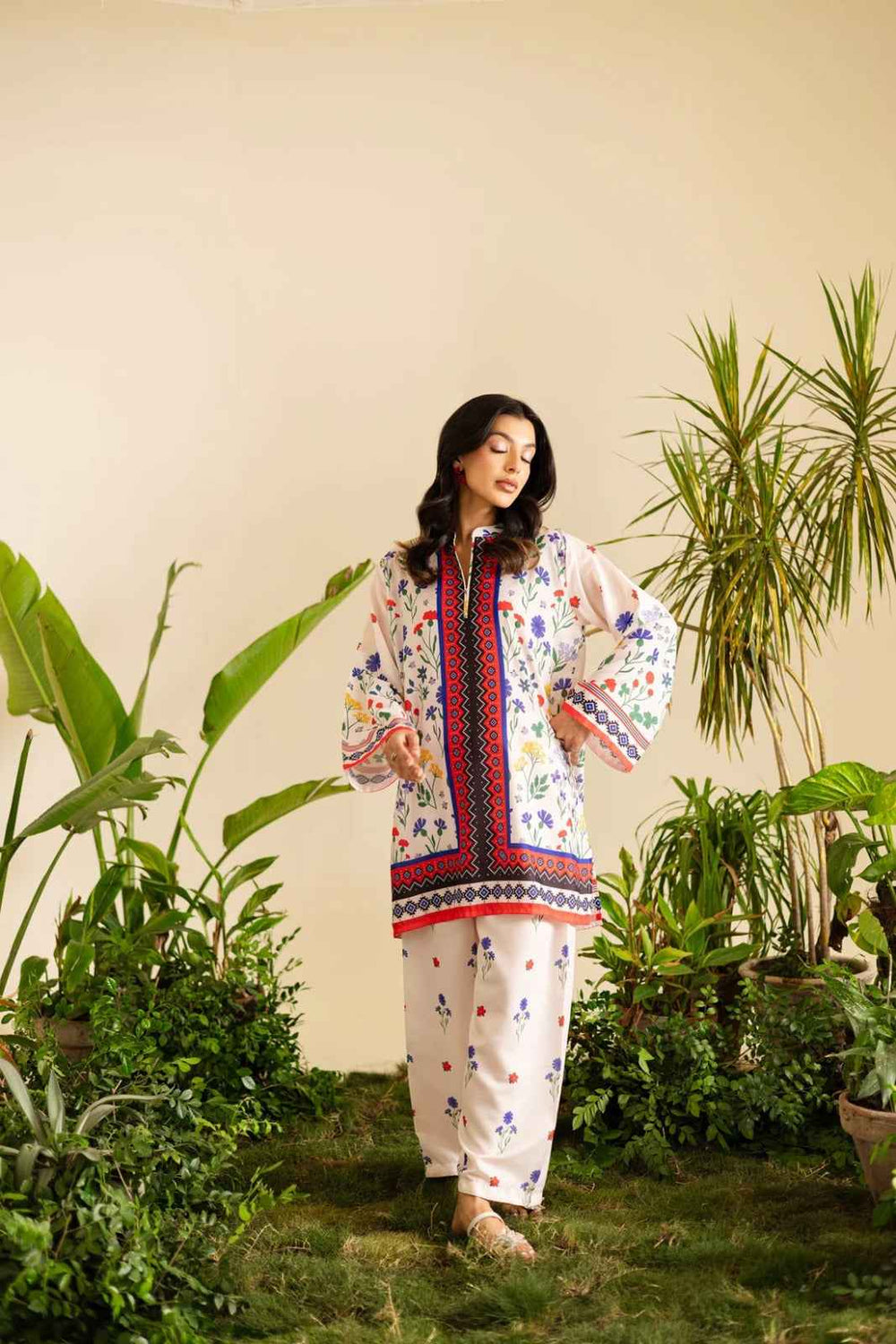 Garden Bloom Printed Two-Piece Suit