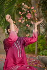 Rosewood Blush Two-Piece Suit for Elegant Styling in Korean Crepe