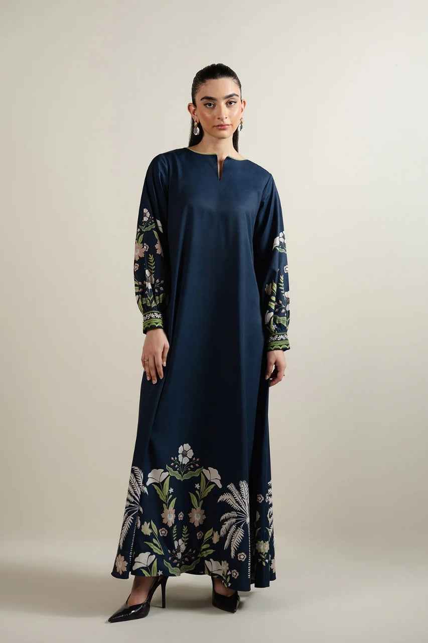 Elegant Navy Blue Long 2pcs Dress