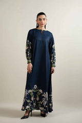 Elegant Navy Blue Long 2pcs Dress