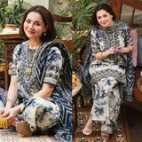 Indigo Shibori Print 3-Piece Set – Artistic Fusion ( Y -124)