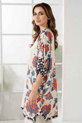 Floral Elegance 2-Piece Stitched Co-ord Set - Off-White Y-23