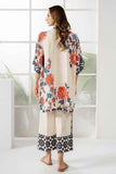 Floral Elegance 2-Piece Stitched Co-ord Set - Off-White Y-23