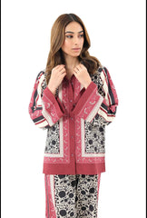 silver Pink Stitched 2 Piece Co-Ord Set Y-36