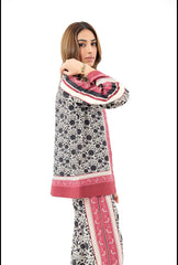 silver Pink Stitched 2 Piece Co-Ord Set Y-36