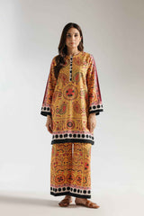 Yellow magnificent design Stitched 2 Piece Co-Ord Set Y-37