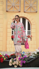 Floral Fusion Pink Printed Stitched Kurta Set Y-39