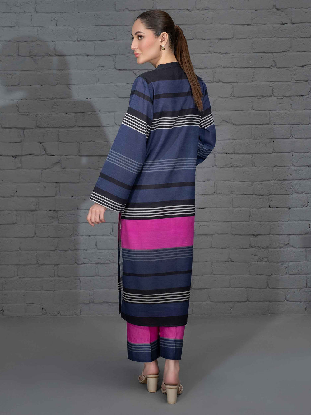 Stitched Silk Velour Suit 2-Piece Set Y64