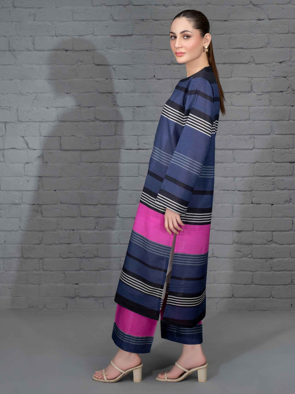 Stitched Silk Velour Suit 2-Piece Set Y64