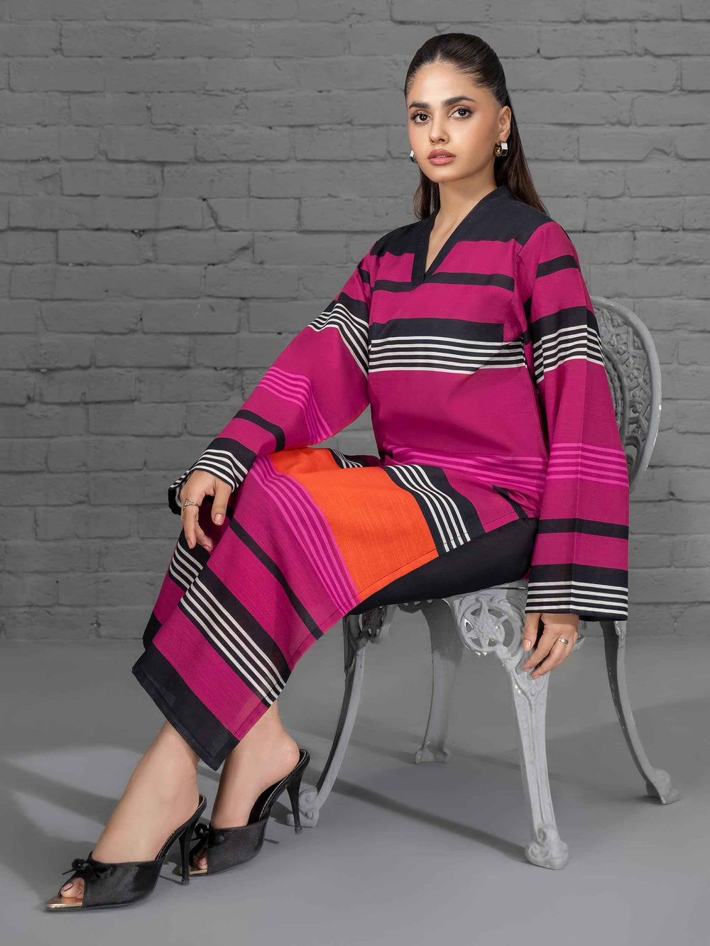 Stitched Silk Velour 2-Piece Suit Y63