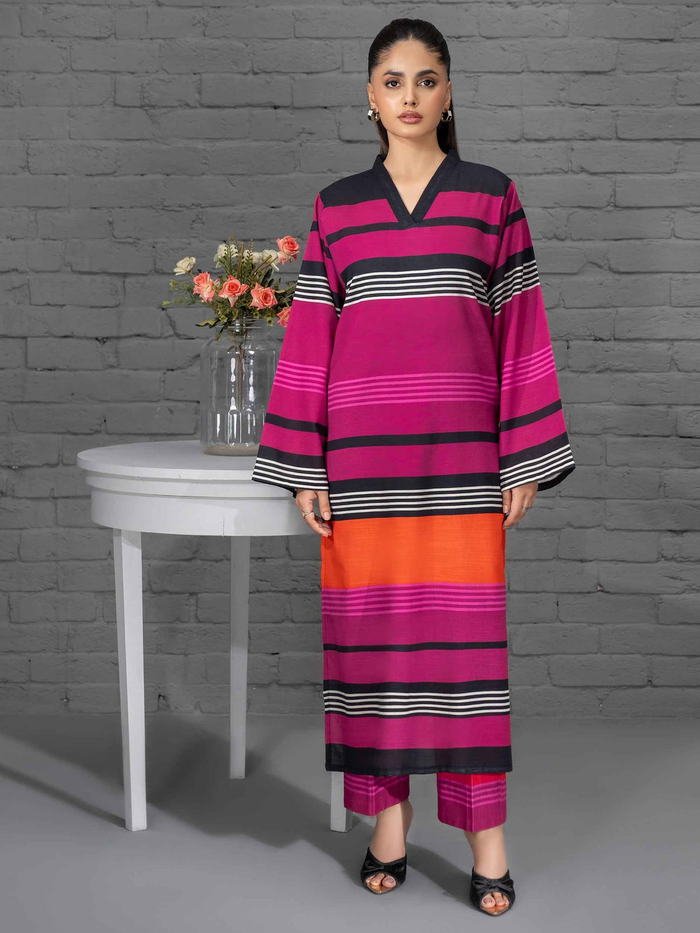 Stitched Silk Velour 2-Piece Suit Y63