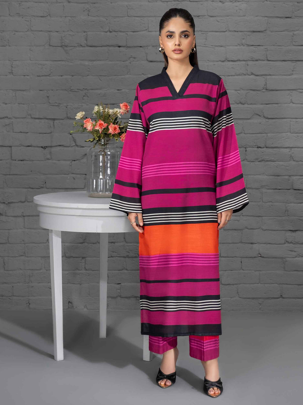 Stitched Silk Velour 2-Piece Suit Y63