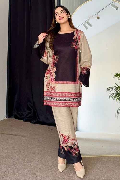 Elegant Silk Velour Stitched 2-Piece Suit – Timeless Beauty Y67