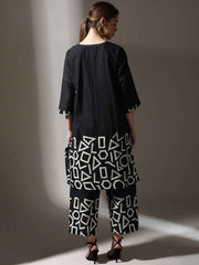 Noir Geometry Co-Ord Set – Premium Lawn Y84