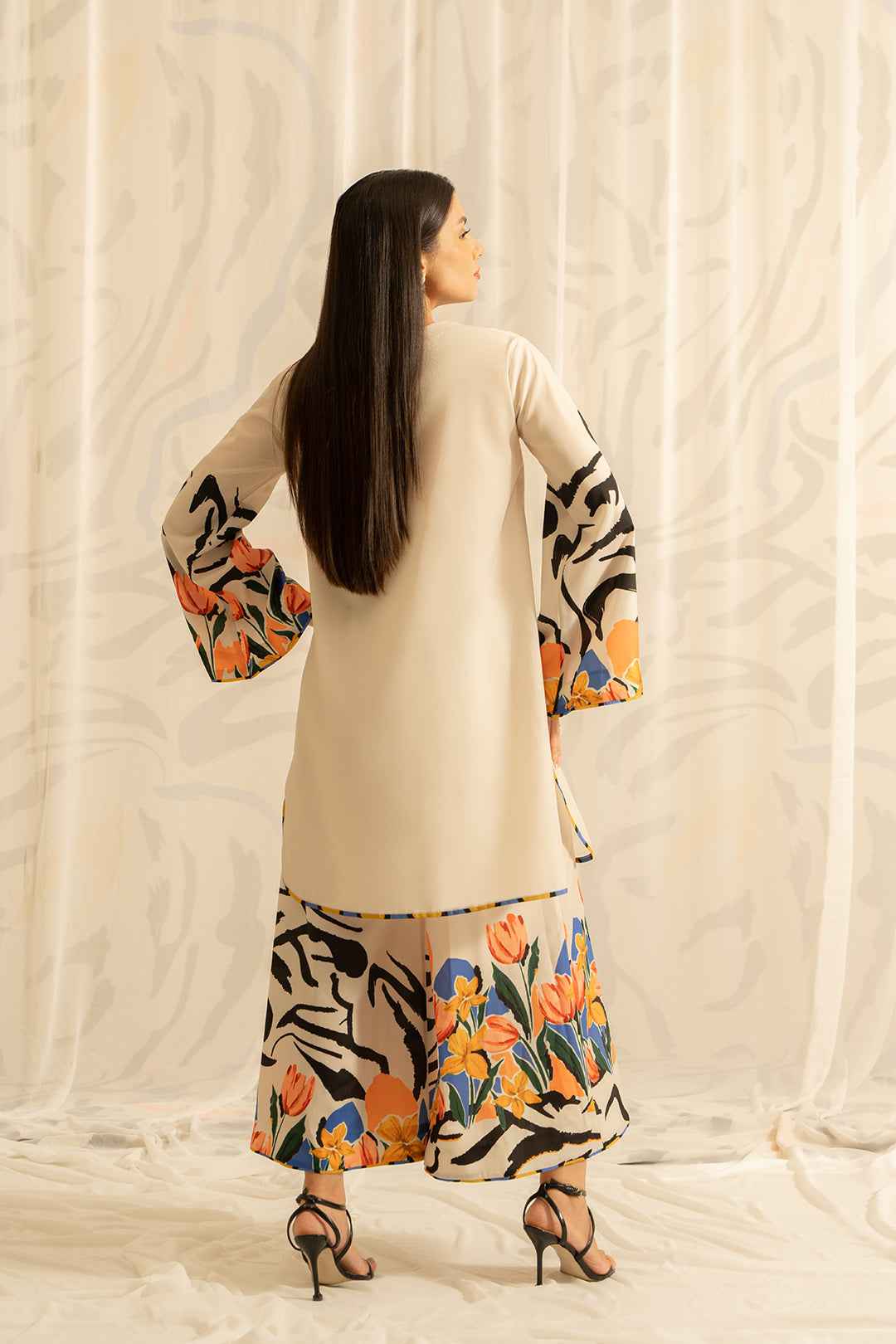 Light Beige Tie-Dye Print 2- cordset ( Y-97 )