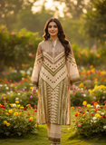 Chic Pink and Indigo Digital Print 2 Piece Suit (YL 111)