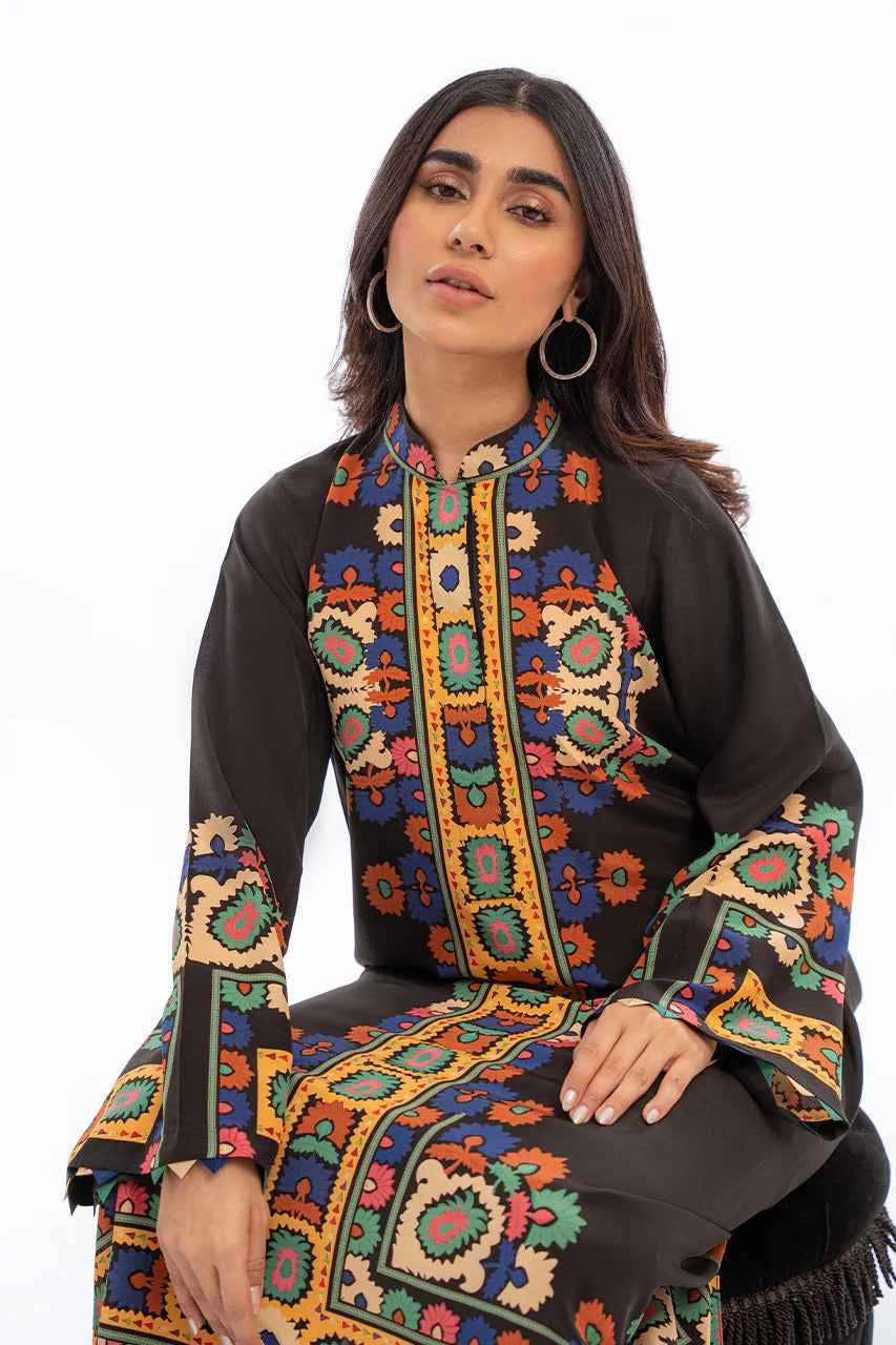 Bold Multicolored Print Tunic 2PC Set (YL 113)