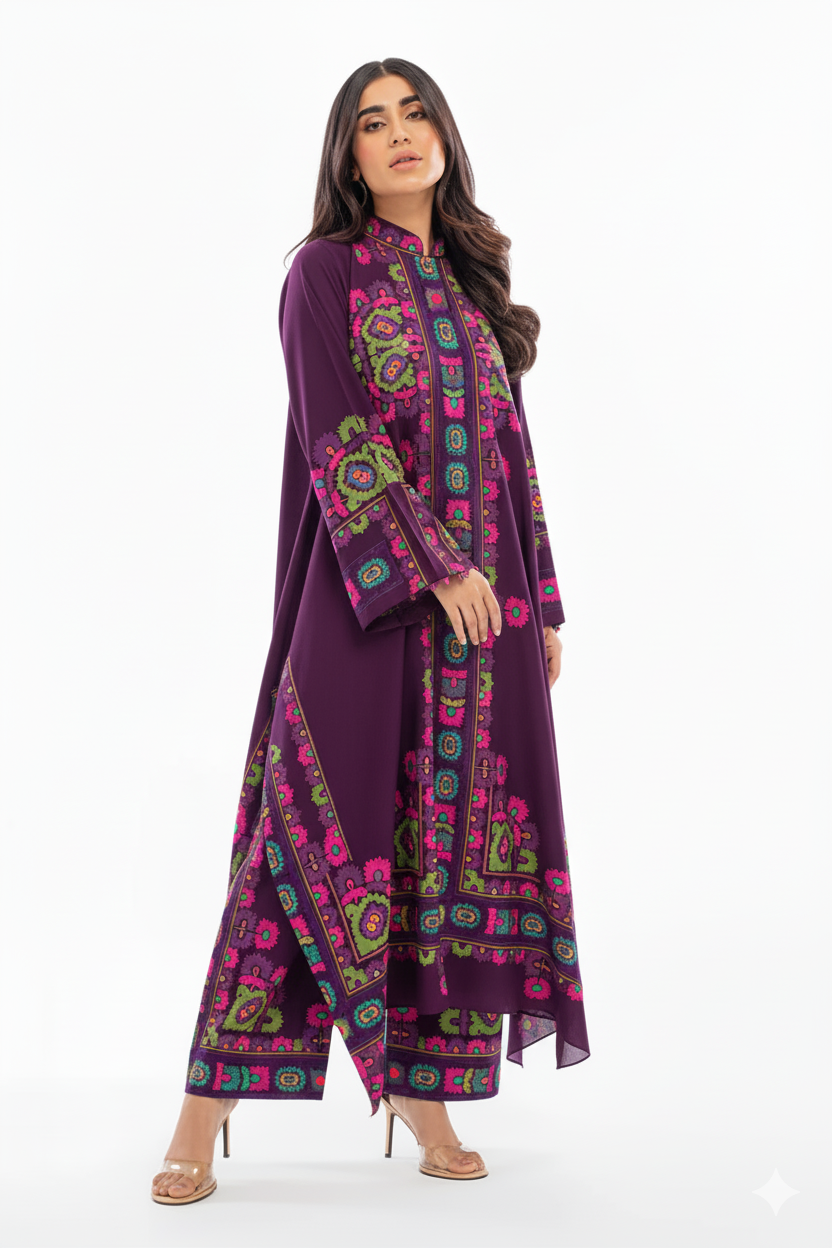Bold Multicolored Print Tunic 2PC Set (YL 113)