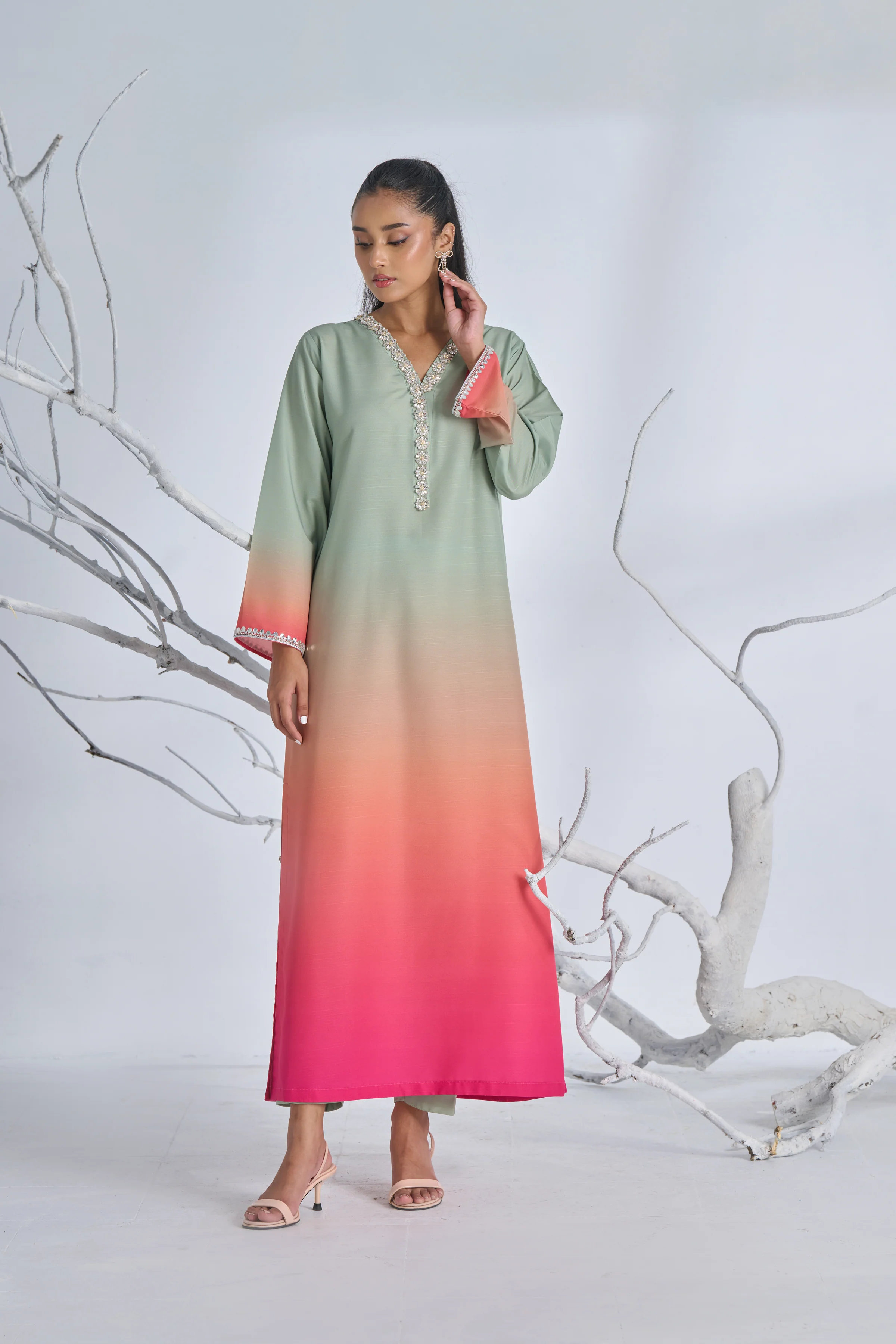 Sunset Ombré Maxi 2pcs Dress