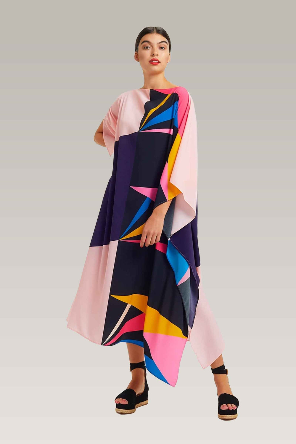 Vibrant Elegance: 1-Piece Stitched Printed Kaftan YL-13– Rs. 2499