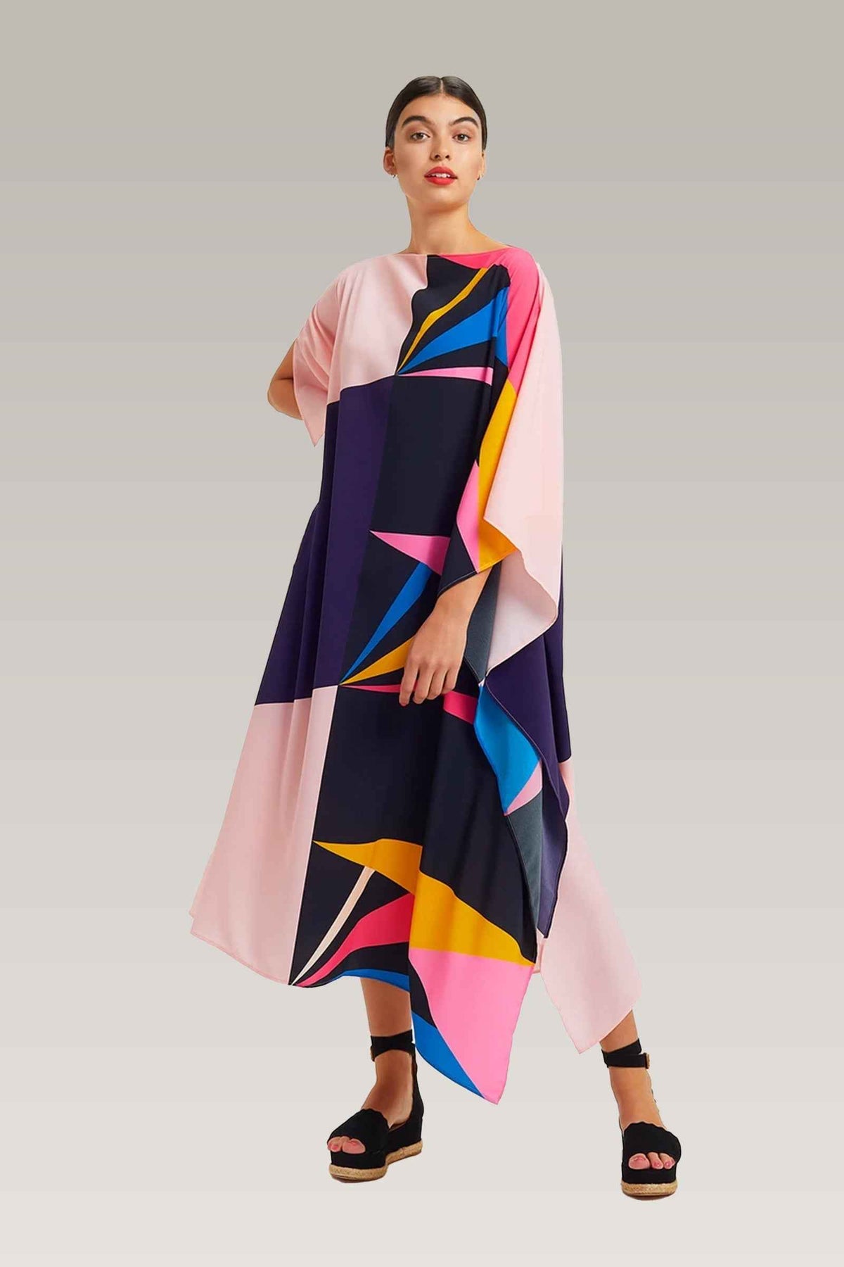 Vibrant Elegance: 1-Piece Stitched Printed Kaftan YL-13– Rs. 2499