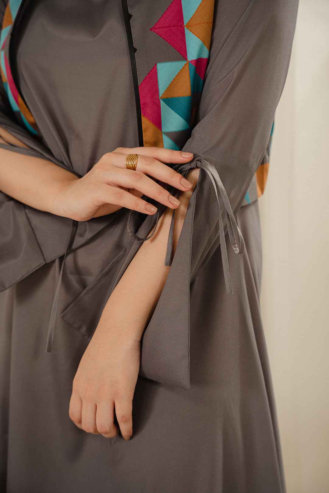 The Versatile Grey Modest Dress Set  ( YL- 42 )