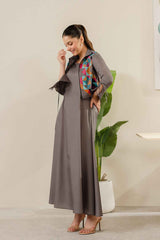 The Versatile Grey Modest Dress Set  ( YL- 42 )