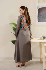 The Versatile Grey Modest Dress Set  ( YL- 42 )