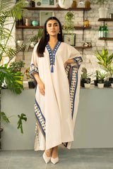 Luxury Resort Wear Kaftan with Ethnic Print Trim  ( YL- 58 )