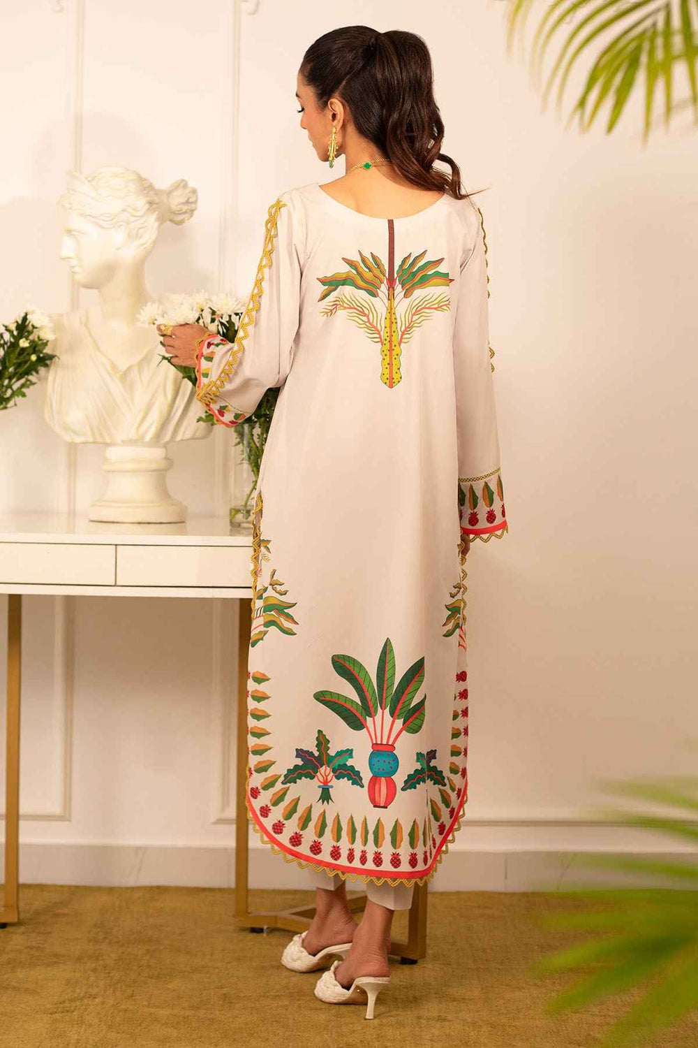 Heirloom Garden Printed Long Kurta Set (YL 60)