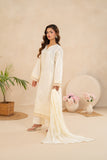 Embroidered Lawn 3-Piece Ivory White ZZ-EMB-26041