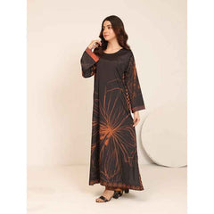 Black Red Digital Printed Long Dress - Stylish Two Piece Outfit