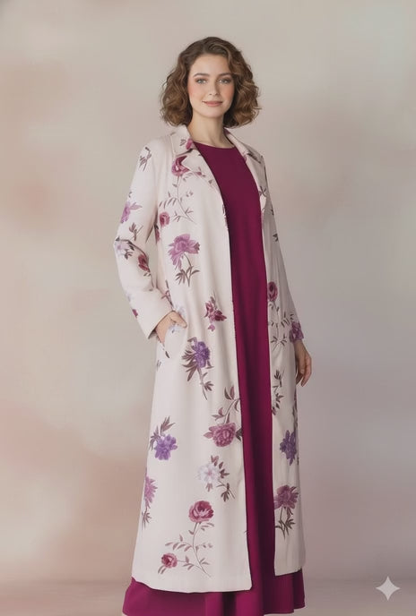 Elegant Floral Printed Long gown maxi