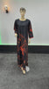 Black Red Digital Printed Long Dress - Stylish Two Piece Outfit