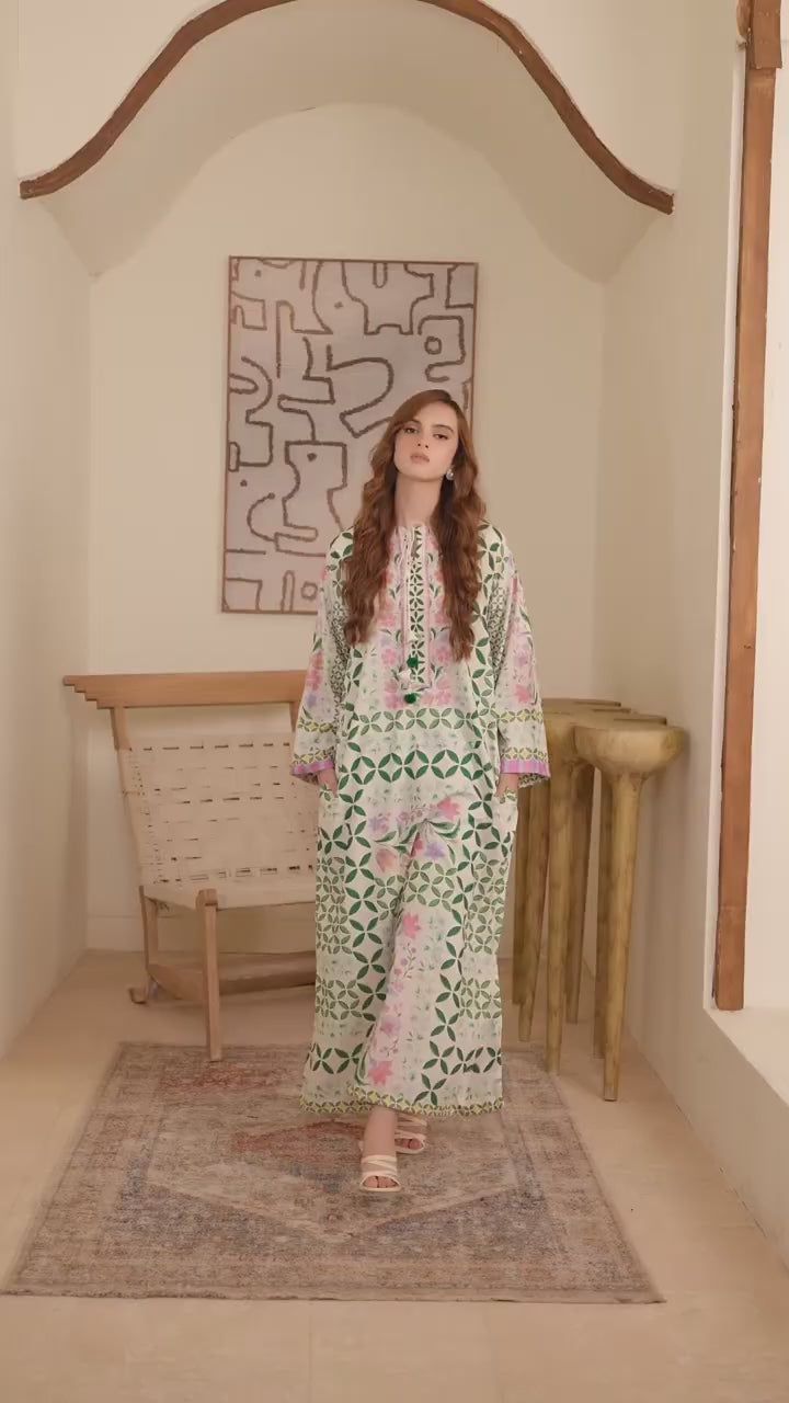 Fresh Bloom Korean Crepe 2-Piece Suit