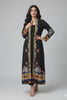 Black Ethnic Print Long Shrug 2-Piece Set (YL 13)