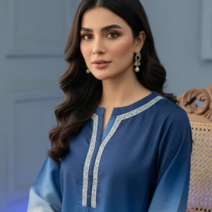 Alternative view of Azure Ombré Two-Piece Suit for Dreamy Style and Comfort
