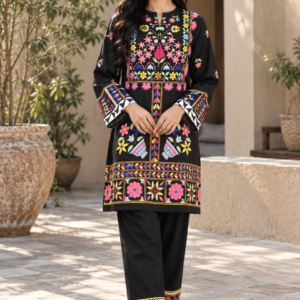 Rangreza Black Printed 2-Piece Suit Y-181